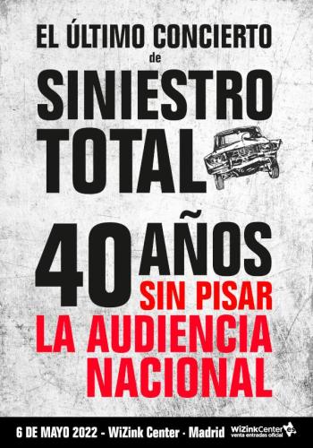 El último concierto. 40 años sin pisar la Audiencia Nacional. <b><font color="red">AGOTADO</font></b>